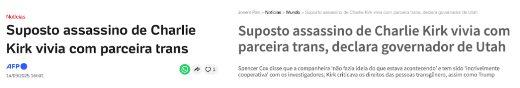 Caso Charles Kirk e o espelho do Brasil: como o lobby antitrans atravessa fronteiras